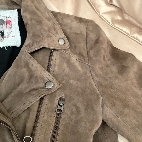 Free People 100% Suede Leather Moto Jacket - Picture 3 of 12